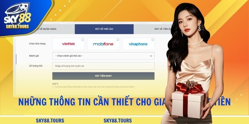 Những thông tin cần thiết cho giao dịch rút tiền